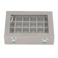 thumbnail image 4 of Small Velvet Jewelry Box Organizer 24, Practical 24 Compartments Jewelry Organizer Box Removable  For Household Gray, 4 of 8