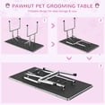 thumbnail image 3 of Table de Toilettage pour Chien Pliable avec Bras à Hauteur Réglable et Tablette de Rangement, Surface en Caoutchouc Antidérapante, Station de Toilettage pour Animaux Rose pour Usage Domestique Ou Professionnel, 35.4"L x 23.6"W x 29.5"H, 3 of 7