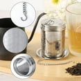 thumbnail image 4 of 2pcs Tea Infusers for Loose Tea, 304 Stainless Steel Tea Steeper with Drip Tray Extra Fine Mesh Tea Strainer with Chain Hook Tea Filter Diffuser Basket for Teapot Spices (Middle), 4 of 7