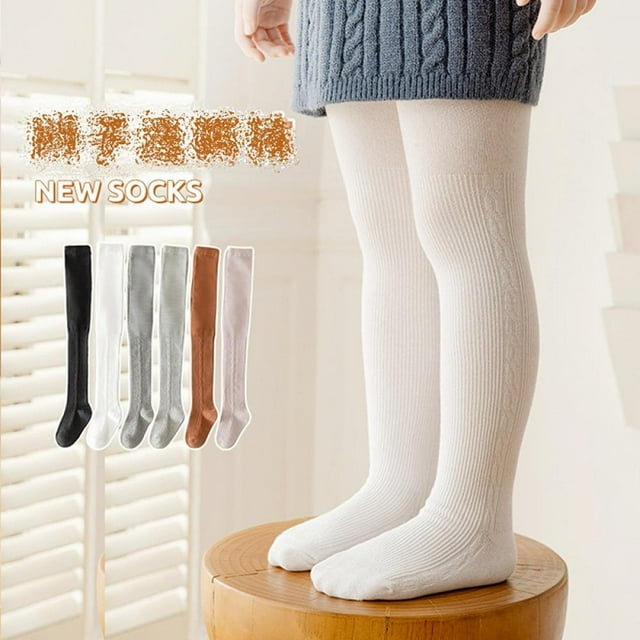 Little Girl Tights Cable Knit Leggings Stockings Cotton Pantyhose for