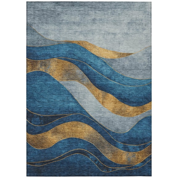 Dalyn Rugs Machine Washable Indoor/Outdoor Chantille Blue 10' x 14' Rug
