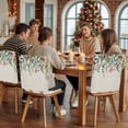 thumbnail image 5 of Winter Floral Chair Covers Set of 6 Christmas Eucalyptus Leaves Red Berry Rustic Chair Back Covers Stretch Removable Washable Slipcovers Protector for Dining Room Kitchen Party Decor, 5 of 5