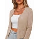 thumbnail image 1 of Chaqueta Cárdigan de Punto con Cuello en V y Larga para Mujer, Suéter Chal de Punto Sin Botones. Albaricoque L, 1 of 8