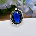thumbnail image 2 of Blue Sapphire 925 Sterling Silver Ring, 16X12 mm Oval Gemstone Ring, Blue Ring, Christmas Gift, Unique Jewelry Ring, Adjustable Ring V4960R2096389, 2 of 4