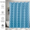 thumbnail image 3 of Shower Curtain Geometric Shower Curtain with Heavy Duty Waffle Weave Water Repellent Fabric Cloth Shower Curtain for Bathroom Showers Hotels, 72"x72", Light Blue, 3 of 6