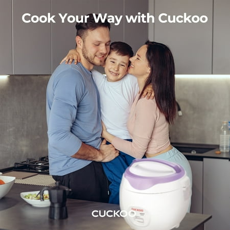 CUCKOO ELECTRONICS - Cuckoo CR-0671V Basic Electric Small Rice Cooker & Warmer, 6 cups - White/Purple