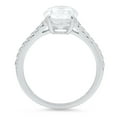 thumbnail image 2 of 2.21 ct Oval Cut White Sapphire Solitaire with Simulated Diamond Accents 18K White Gold Womens Engagement Ring, 2 of 5