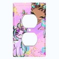 thumbnail image 2 of Metal Light Switch Plate Cover Purple Unicorn Rose Fairy Universe UNI007, 2 of 13