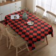 thumbnail image 2 of Red Black Checkerboard Checkered Pattern Rectangle Tablecloth 60"x84",Waterproof Polyester Rectangle Table Cloth, Wipeable Spillproof Polyester Tablecloth for Dining, Camping, Indoor and Outdoor, 2 of 5