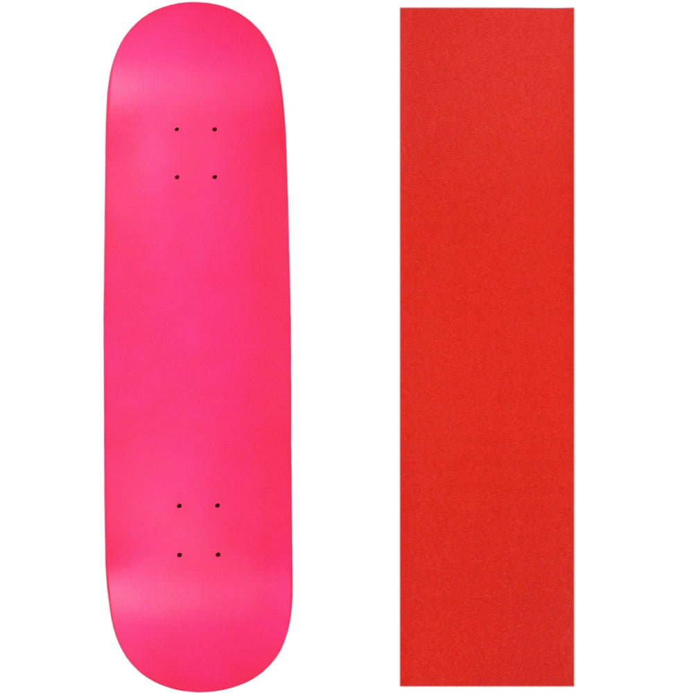 Skateboard Deck Pro 7Ply Canadian Maple NEON PINK With Griptape 7.5