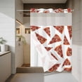 thumbnail image 4 of Realistic Food No Hook Shower Curtain with Snap in Liner Pepperoni Pizza Yummy Thin Crust Waterproof Bathroom Shower Curtain with See Through Top Window for Bathtub 72" x 84", 4 of 9