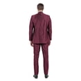 thumbnail image 3 of Burgundy Men's Sharskin Slim-Fit 3-Piece Suit, 3 of 4