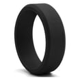 thumbnail image 1 of Women's Silicone Wedding Rings - Rubber Wedding Rings - 8mm Wide, 2mm Thick (Black), 1 of 4