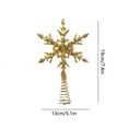thumbnail image 3 of Glitter Snowflake Tree Topper, Gold Sparkling Snowflakes Christmas Tree Toppers Xmas Holiday Trees Top Decoration, Christmas Tree Top Ornament for New Year Holiday Office Home Decorations, 3 of 6