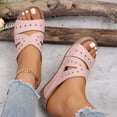 thumbnail image 6 of Yyuenw Women Crisscross Cutout Wedge Slide Sandals PU Open Toe Daily Casual Walking Shoes, 6 of 9