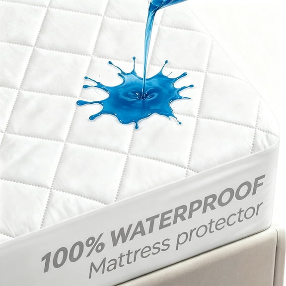 Waterproof Mattress Protector Twin Size, Noiseless White Bed Mattress Pad Cover, Soft Waterproof Breathable with Deep Pocket 6-21", Washable for Home Bedroom Hotel