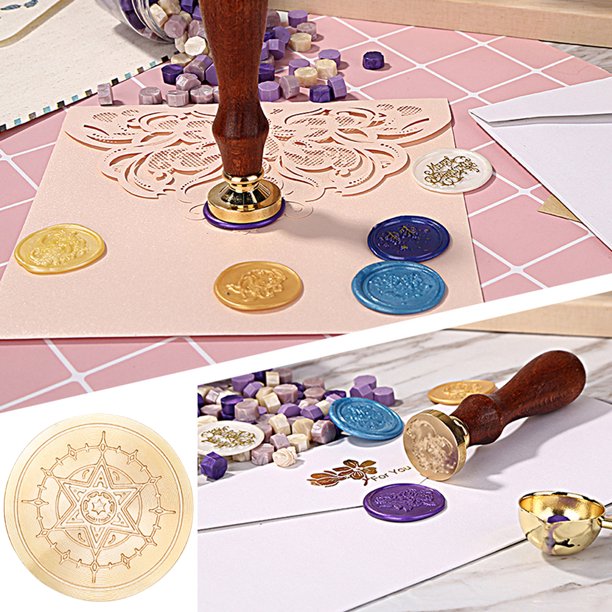 Cabeza De Sello DIY Art Seal Head Craft Suministros redondos para empaquetar álbumes de recortes (G)