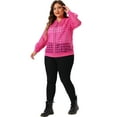 thumbnail image 3 of DARING DIVA Stylish Plus Size Mesh Sheer Zip Up Bomber Jacket 1X Hot Pink, 3 of 6