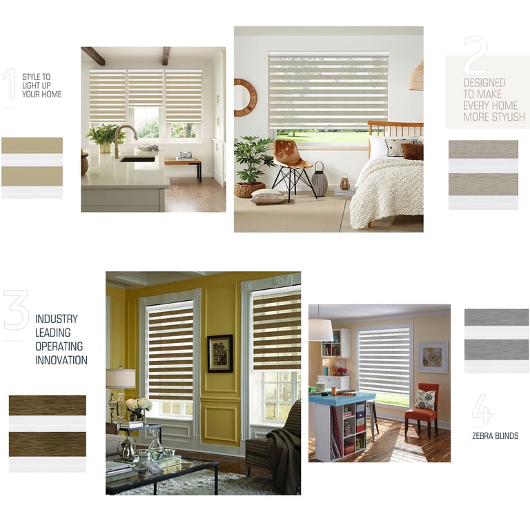 HTTMT- Zebra Roller Blinds [ (W) 28 x (H) 72] Brown