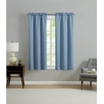 thumbnail image 2 of (2 pack) Mainstays Solid Blue Quartz Room Darkening Rod Pocket Panel Pair, 30" x 63", 2 of 8
