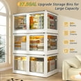 thumbnail image 4 of EnHomee 3 Pack Foldable Storage Bins with Doors & Wheels 150QT Collapsible Storage Bins with Lids Stackable Storage Organizers, 4 of 7