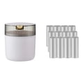 thumbnail image 1 of Visland 1 Set Desktop Dustbin with Rubbish Bag Large Opening Push Type Plastic Hidden Disposal Pouch Design Creative Mini Waste Bin for Hotel, 1 of 7