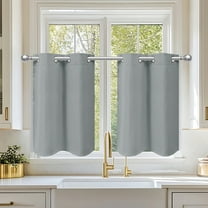 Namzi Kitchen Blackout Curtains - 86*61cm Light grey Curtains Small Window, 2 slice Window Curtains Short, High-Precision Fabric Curtains & for .