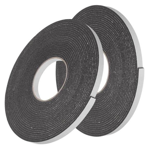 Uxcell 2pcs Rolls Double Sided Foam Tape Foam Sponge Mounting Tape Strong Adhesive Tape Strips(Black, 32ft x 1/2" x 1/8") for Paint Wall Hanging Poster Decor