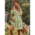 thumbnail image 4 of SYKT Women's Dresses Casual Summer Print Ruffle A Line Short Sleeve Mini Floral Dress for Women, 4 of 9
