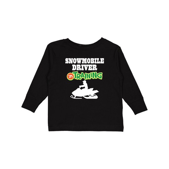 Inktastic Snowmobile Driver in Training Boys Long Sleeve Toddler T-Shirt