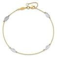 thumbnail image 5 of Primal Gold 14 Karat Two-tone Diamond-cut Leaf 9-inch Plus 1-inch Extension Anklet, 5 of 5