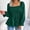 Green, variant on KIHOUT Summer Female Solid Long Sleeve Blouse Flowy Casual Ruffle Pullover T-Shirt Bandage Tops Tunic Tops