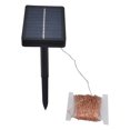 thumbnail image 1 of Cadena de luz solar LED para exteriores, cadena de luces de alambre de cobre solar con 8 patrones para jardín, terraza, Navidad, boda, luz colorida (10 m, 100 LED), 1 of 14