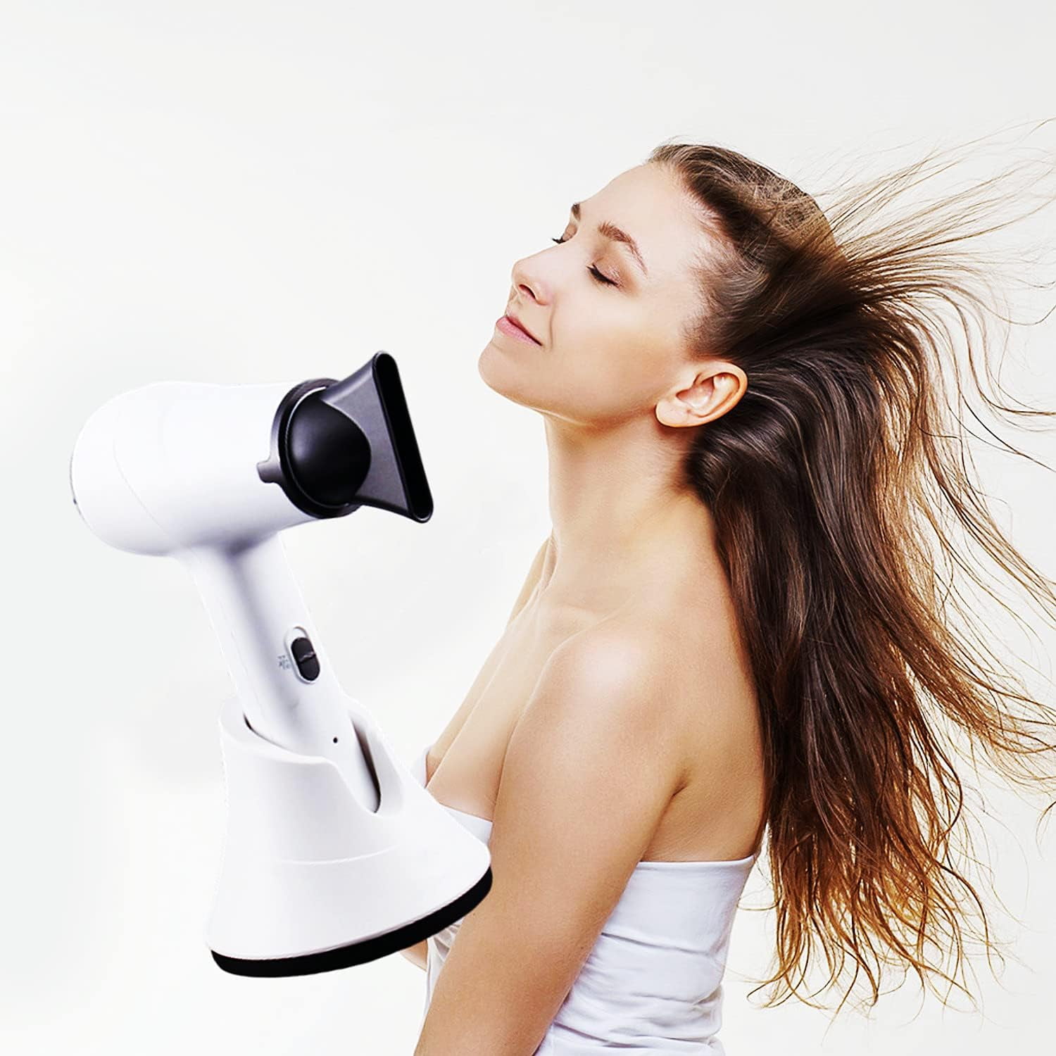 Cordless Hair Dryer, Rechargeable Hair Dryer w/Hot & Cold Wind, Portable Blow Dryer, for Travel School Pet Care Hairdressing Oil Painting Drying Tools