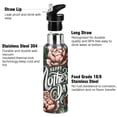 thumbnail image 3 of Flowers Mother's Day Sports Water Bottle with Straw Lid Insulated Stainless Steel Leak Proof BPA Free Thermal Mug with Handle for Gym Yoga Cycling Camping, 3 of 8