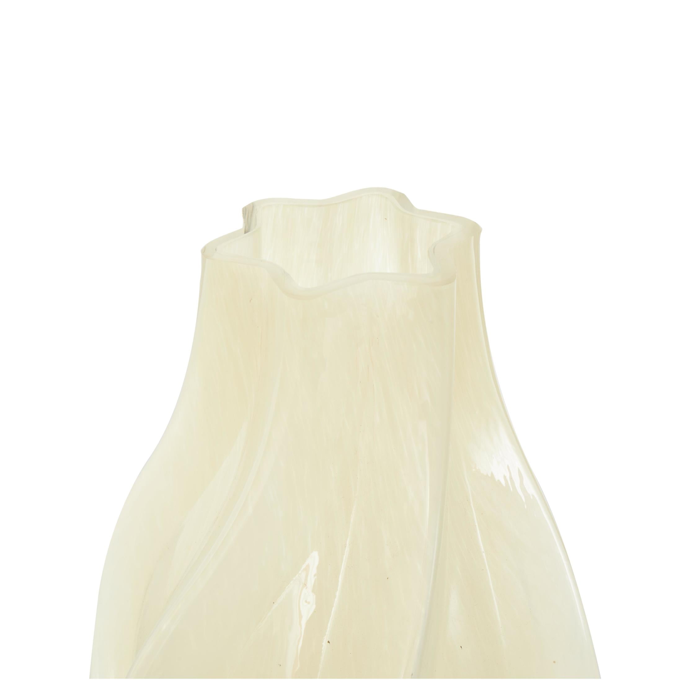 DecMode 13", 9"H Abstract Wavy Ombre Yellow Glass Vase, Set of 2