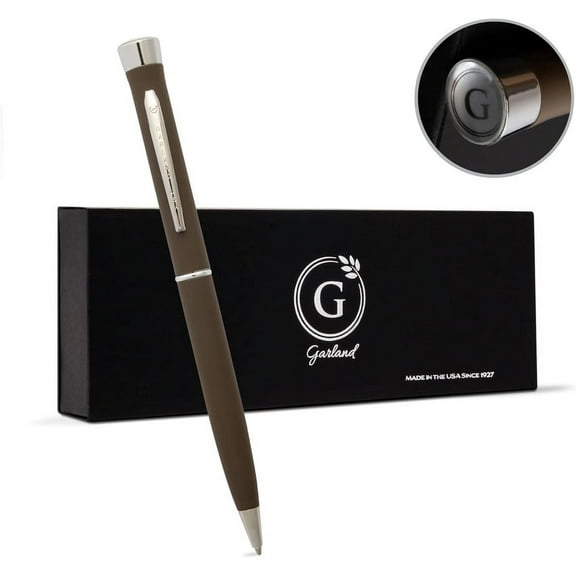 Garland Metal Twist Pen - Made in USA - Premium Cerakote Coating, Durable & Stylish Finish, Gift for Executive, Graduate, Professional, Classy Gift Box, Refillable - Flat Dark Earth with Chrome