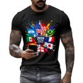 thumbnail image 2 of 2026 New USA Soccer Jersey T-Shirt, United States Jersey Soccer, USA Team Pattern Crew Neck Short Sleeve Athletic Casual Football Top for Adult(Black, 2XL), 2 of 6
