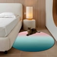 thumbnail image 3 of Pink Turquoise Ombre Large Area Rugs for Bedroom Living Room, Soft Non Slip Carpet Bedside Rug, Teal Modern Geometric Striped Abstract Art Round Floor Cover Kitchen Accent Rug 3' for Office, 3 of 9