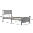 thumbnail image 3 of Ktaxon Twin Bed Frame,Solid Pine Wood Twin Platform Bed Frame, Bedroom Twin Bed with Headboard for Adults, Gray, 75.04"L*38.98"W*37.8"H, 3 of 10