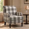 thumbnail image 2 of Leumius Modern Accent Chair with Wood Legs,Vintage Upholstered Armchair Single Sofa Chair Reading Accent Chair for Living Room Bedroom Office,Antique Grey, 2 of 4