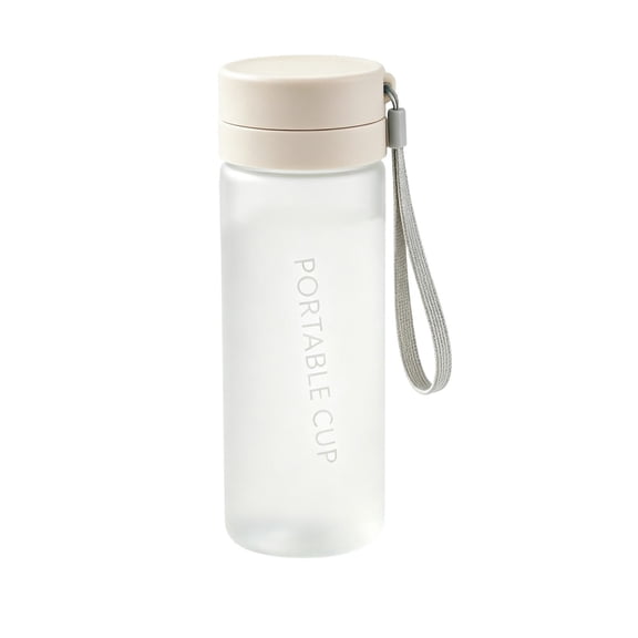 MOPOOR Small High-Temperature Wide Mouth Drink Bottle,Portable Water Bottle with Lanyard Plastic Reusable Drinking Cup Leakproof Travel Water Bottle for Gym Office Home Travel Outdoor Sports