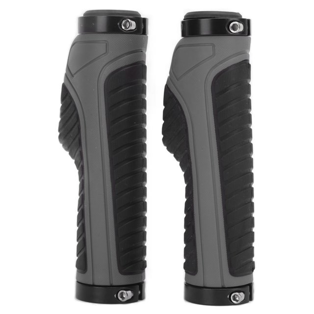 Bicycle Grips, Sturdy Durable Anti-Slip Particles Bike Handle Grips With Aluminum Alloy Lock Rings For Bicycles For Folding Bikes For Mountain Bikes Dark Grey