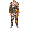 thumbnail image 3 of Daiia Elegant Cute Panda Sunflower for Men's Long-Sleeved Pajama Set – Soft & Comfortable Sleepwear Button-Up Pajamas Cozy Lounge Wear-Medium, 3 of 7
