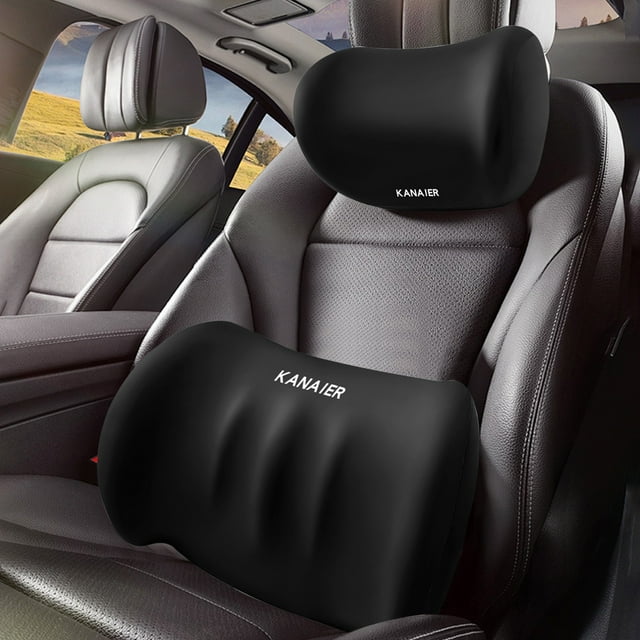 Tunhigl Car Headrest Waist Support Cotton Waist Support Neck Pillow Universal Backrest Car Support Driving Cushion