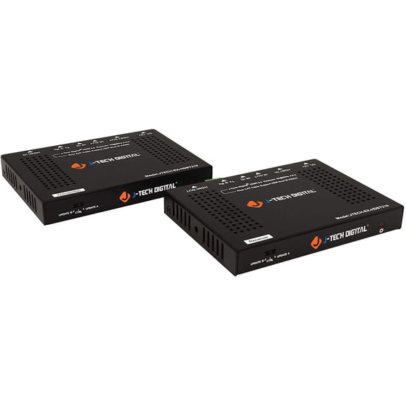 J-Tech Digital HDBaseT 4K@60HZ HDMI Extender 4K@60HZ 4:4:4, HDMI 2.0 Over Single Cable CAT5e/6A up to 230ft (1080P) 131ft(4K) Supports HDMI 2.0 18Gbps, HDR, HDCP 2.2, RS232, Bi-Directional IR