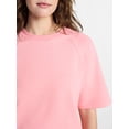thumbnail image 4 of Time and Tru Women's Boxy Sweatshirt with Short Sleeves, Size XS-XXXL, 4 of 5
