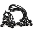 thumbnail image 1 of Ball Bungee Cord 16PCS 2Sizes Black Elastic String Canopy Tarp Tie Down Straps Tent Fix Rope, 1 of 5