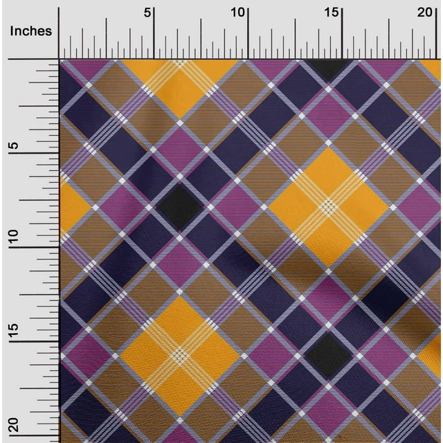 oneOone Viscose Jersey Fabric Tartan Check Printed Fabric 1 Yard 60 Inch Wide