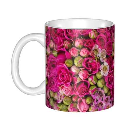 

Ceramic Mug Funny Coffee Milk Tea Mug Cup Abstract background of flowers Cup